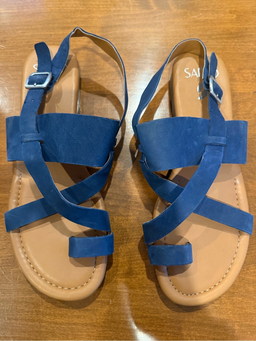 Sarto Franco Sarto Blue Leather Strappy Sandals Size 8 Worn Once